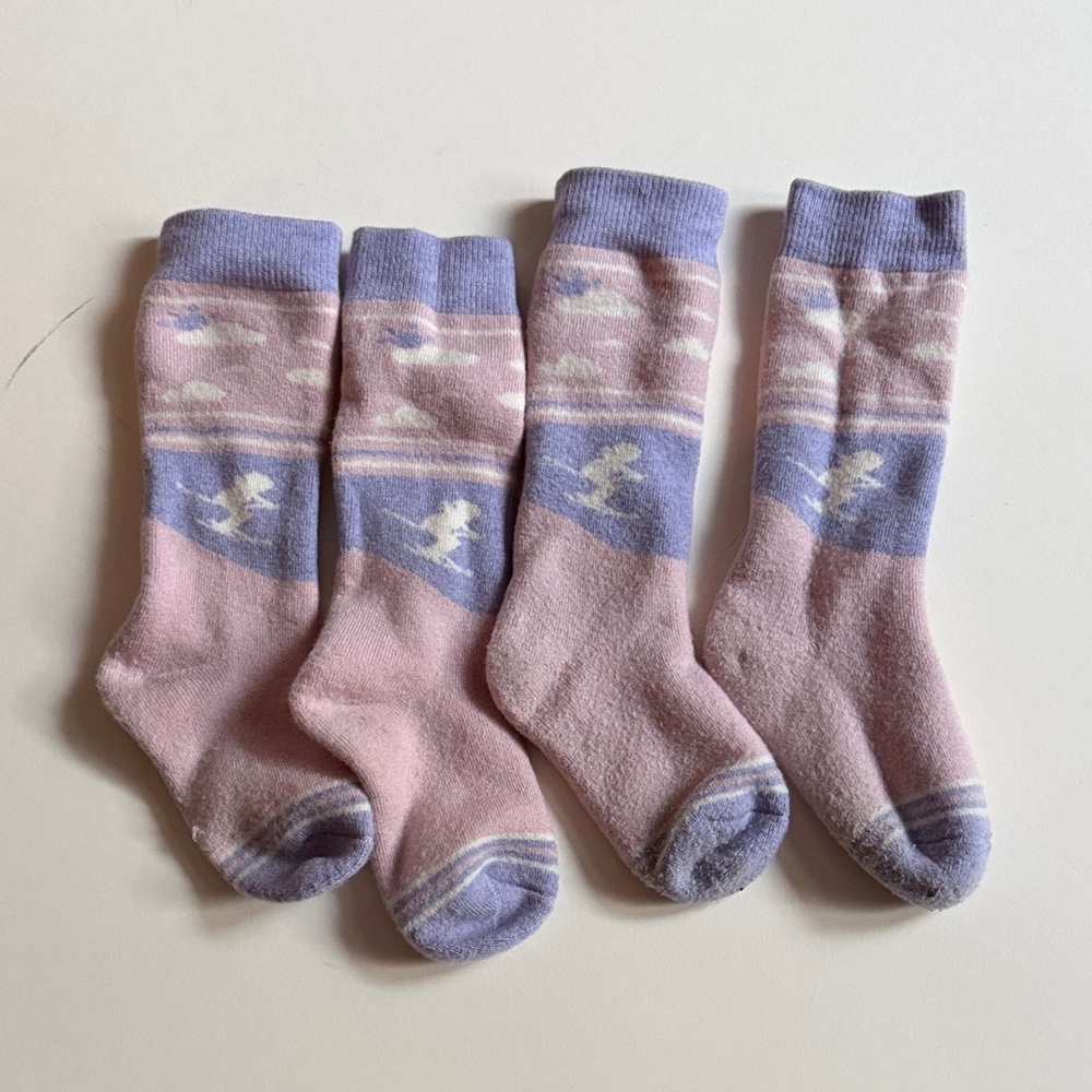 Purple and Pink Ski Socks